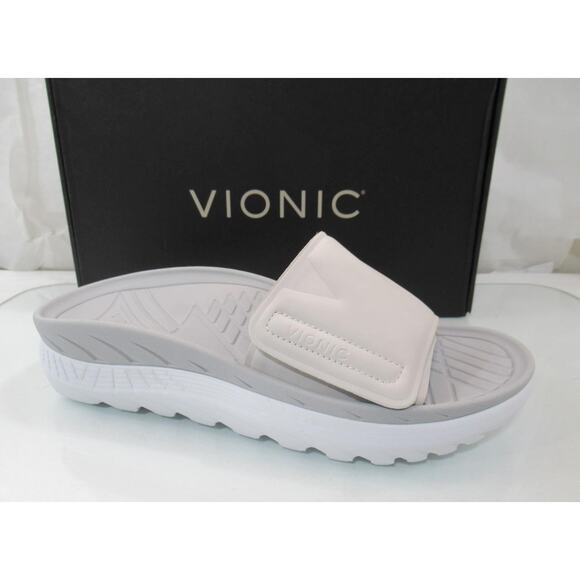 Vionic Shoes - Vionic Rejuvenate Recovery Slide Sandal White Vapor Size Men's 9.5 Women's 11